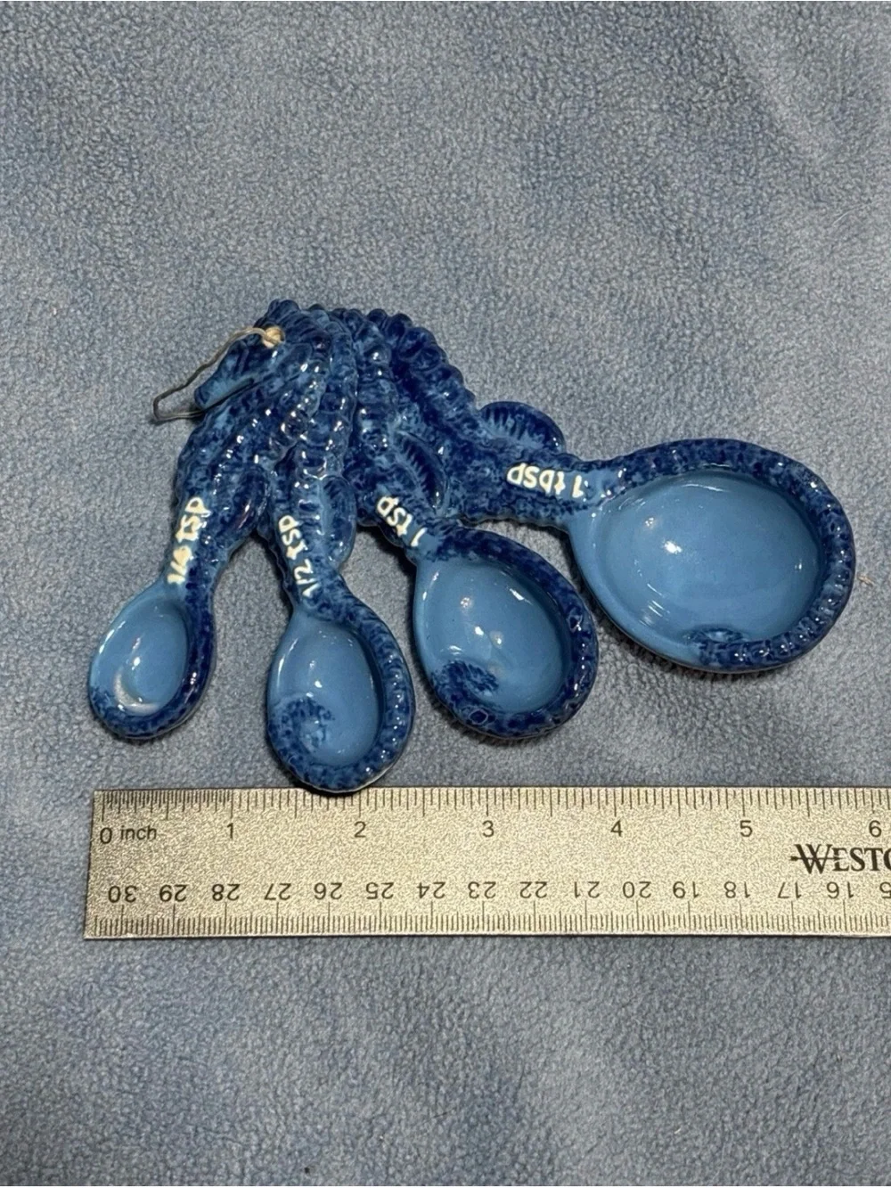 Blue Seahorse Ceramic Measuring Spoon Set